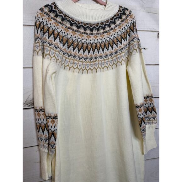 Birch NY Size XL Cream Colored Sweater Dress Long Sleeves High Neck - Picture 6 of 6